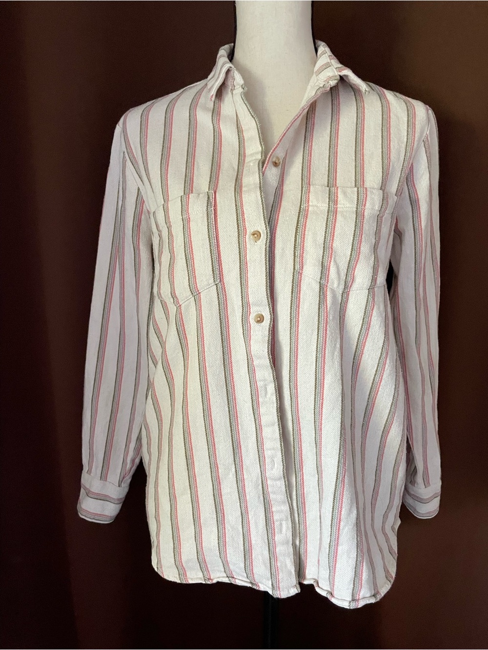 Madewell Flannel Sunday Shirt utility Creeland Stripe pockets button up XS